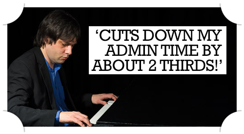 Steve Christie Pianist Quote - Cuts down my admin by about 2 thirds!