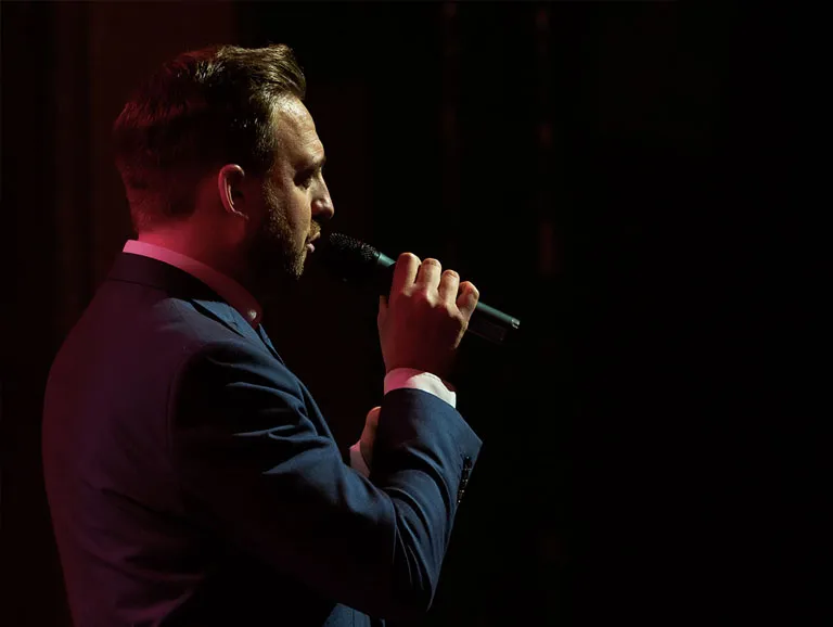 Mark Daniels Singing on stage
