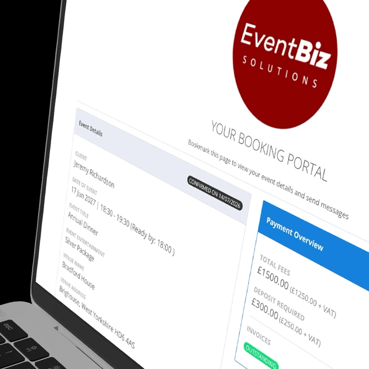 A laptop showing the Client Portal on Giggio
